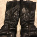 Tory Burch  Tall Black Leather Boots w Silver Hardware - Size 6 Photo 4