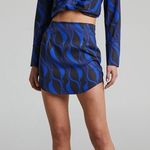 ZARA Blue and Black Long Sleeve Wrap Blouse Photo 2