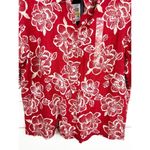 Nautica Jeans Red Floral Print Lace Trim Siesta Key Beach Shirt Size M Photo 5