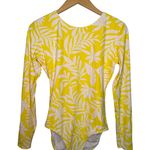 Kate Spade Long Sleeve One Piece Swimsuit Rash Guard Women’s Sz M Yellow Floral Photo 0