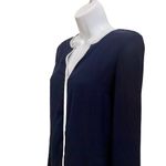 Atmosphere  Split Neck Blouse with White Trim Photo 1