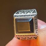 Trendy black resin S925 silver ring size 9.5 Photo 4