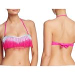 The Bikini Lab NEW  Fringe Bandeau Bikini Top size S Pink Photo 4