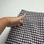 J. McLaughlin  Geometric Houndstooth Pencil Skirt Womens Size 2 White Blue Brown‎ Photo 7