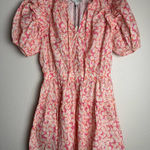 Pinch Women Size Large Ruffles Mini Floral Dress Short Puffy Sleeves Modest‎ New Orange Photo 0