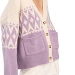 Derek Lam  10 Crosby Bette Fair Isle Alpaca & Merino Wool Lavender Cardigan Large Photo 3