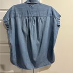 Madewell  Denim Sleeveless Small Button-Up Shirt Photo 5