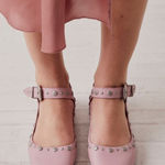 Free People NEW  Mystic Mary Jane Flat Size‎ 8.5 Pink Lemonade Studded Ballet Photo 0