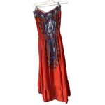 Bohemian Strapless High Low Maxi Dress by Cost Plus World Market Orange Photo 4