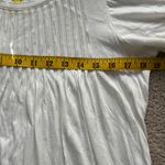 Joie  Women's White Porcelain Short Sleeve Round Neck Pleated Pintuck Top Small Photo 7