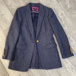 J.Crew WOOL BLUE HERRINGBONE PARKE BLAZER JACKET SZ 2 Photo 0