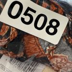 Elan Bloomingdales Black Autumn Print Ruffle Neck Long Sleeve Top XS Photo 6