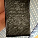 EXPRESS  Blue Striped Crochet Lace Cap Sleeve Lace Up V-Neck Top Small Photo 6