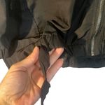 ZARA  Black Hooded Adjustable Waist Full Front Zipper Jacket Women Sz L Photo 5