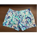 Lilly Pulitzer Shorts Gold Button Tropical Print Casual Summer Size 4 Photo 2