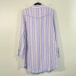 Cloth & Stone Blue Striped Linen Blend Long Sleeve Coastal Shirt Dress Size L Photo 7