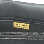 Perlina Vintage:  New York  Slide Lock Crossbody Messenger Bag  Black Leather  Photo 9