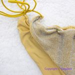 NEW Free People It's Now Cool‎ Gathered Tie Up Bikini Bottom Gold Lurex, size XL Photo 3