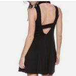 Free People  Black Layla Fit Flare Cut Out Back Cha Cha Ponte Dress‎ Medium Photo 5