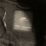 ZARA  black shearling moto jacket $120 M classic spring discontinued boho Photo 3