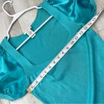 Cache  Silk Top vintage y2k satin sleeve knit womens Blue (medium) bright Photo 2