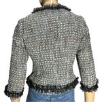 Rickie Freeman Teri Jon Women’s Size 4 Gray Blue Tweed Wool Blend Boucle Jacket Black Photo 4