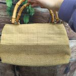 Liz Claiborne π Handbag, Embroidered, Raffia & Jute Photo 3