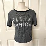 Brandy Melville John Galt black and white striped short sleeve Santa Monica shirt Photo 1