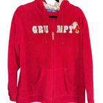 Disney Vintage  Snow White Grumpy red hoodie Zip Fleece sweater jacket Size XL 1X Photo 0