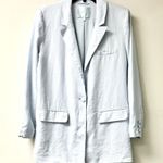 Guess  Brooke 100% Flaxlinen Long Sleeve Single Breasted Blazer Helium Women's S Photo 1