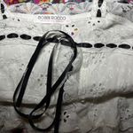 Bobbi Rocco White Eyelet Lace Cami Crop Top Black Ribbon Tie Detail Size S Photo 5