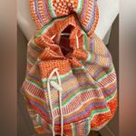 Artesanias Conde orange striped Baja serape backpack with front pocket. NWOT. Photo 1