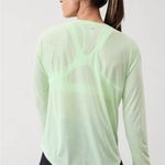 Athleta  Cooldown Top Mint Tint Bright Green Yellow Neon Long Sleeve Top Small Photo 1