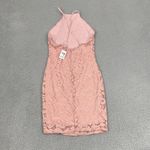 Charlotte Russe  Halter Neck Dress Women M Pink Lace Midi NEW Photo 3
