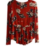 Anthropologie NEW Meadow Rue by Red Josalyn Floral Peplum Knotted Top Size Small Photo 0