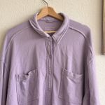Aerie  LumberJane Fleece Button Up Oversized Shirt in a purple color variant XL Photo 4