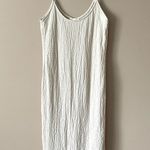 H&M  | Cream Textured Bodycon Midi Dress Sz L Photo 0