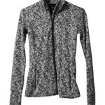 Athleta  Shanti Salutation‎ Textured Full Zip Jacket Moonflower Black Size XXS Photo 0