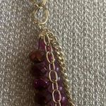 Purple and gold, multi strand, beaded necklace, artsy BoHo Photo 2