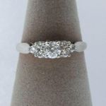 Womens 10k White Gold Ladies Engagement or Wedding Band Ring CZ's Size 6 Photo 5