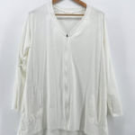 J.Jill Pure Jill Elliptical Jacket White Long Sleeve Zip Up Pima Cotton Large Photo 0