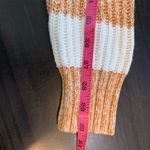 American Eagle  Brown White Striped Ribbed Cropped Henley Sweater M Slouchy Comfy Photo 13