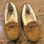 UGG  Tan Suede Moccasin Slippers, 6 Photo 0