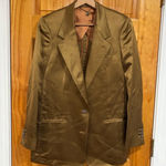 Maurizio Miri Olive Silk Blend Blazer IT 42 US 6 Italy Designer Jacket Photo 0