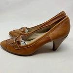 AGL Atillio Giusti Leombruni Heels Pointed Buckle Cognac Leather Brown Size 9.5 Photo 9