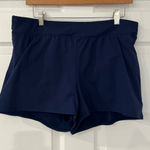 Lands' End Lands’ End Swim Shorts Women’s 12 Navy Blue Swim Bottoms Lined Photo 0