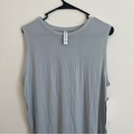Athleta Top Womens Large Blue Asymmetrical Sleeveless Shirt NWT Yoga Fitness Photo 2
