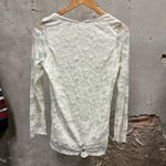 The Vintage Shop Vintage Y2K Agenda White Sheer Lace Longline White Blouse Top Large Bride Fairy Photo 3