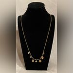 CAbi  Dolce Charm Matte Gold Tone Necklace 29" Heart Coin Flower #2055 Photo 4