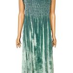 Free People  NWT Camille Velvet Midi Dress size Medium Smocked Sapphire Photo 2